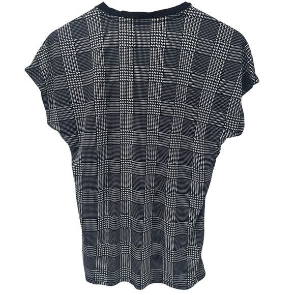Lauren Ralph Lauren Shirt Womens Medium Black Houndstooth Plaid - Picture 4 of 8